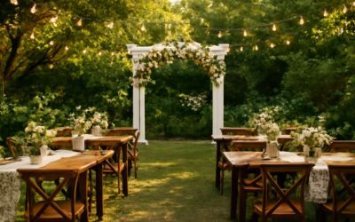 Enchanting memories await at a vintage yard wedding venue, outdoor charm and romance
